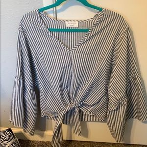 Boutique blouse with bell sleeves